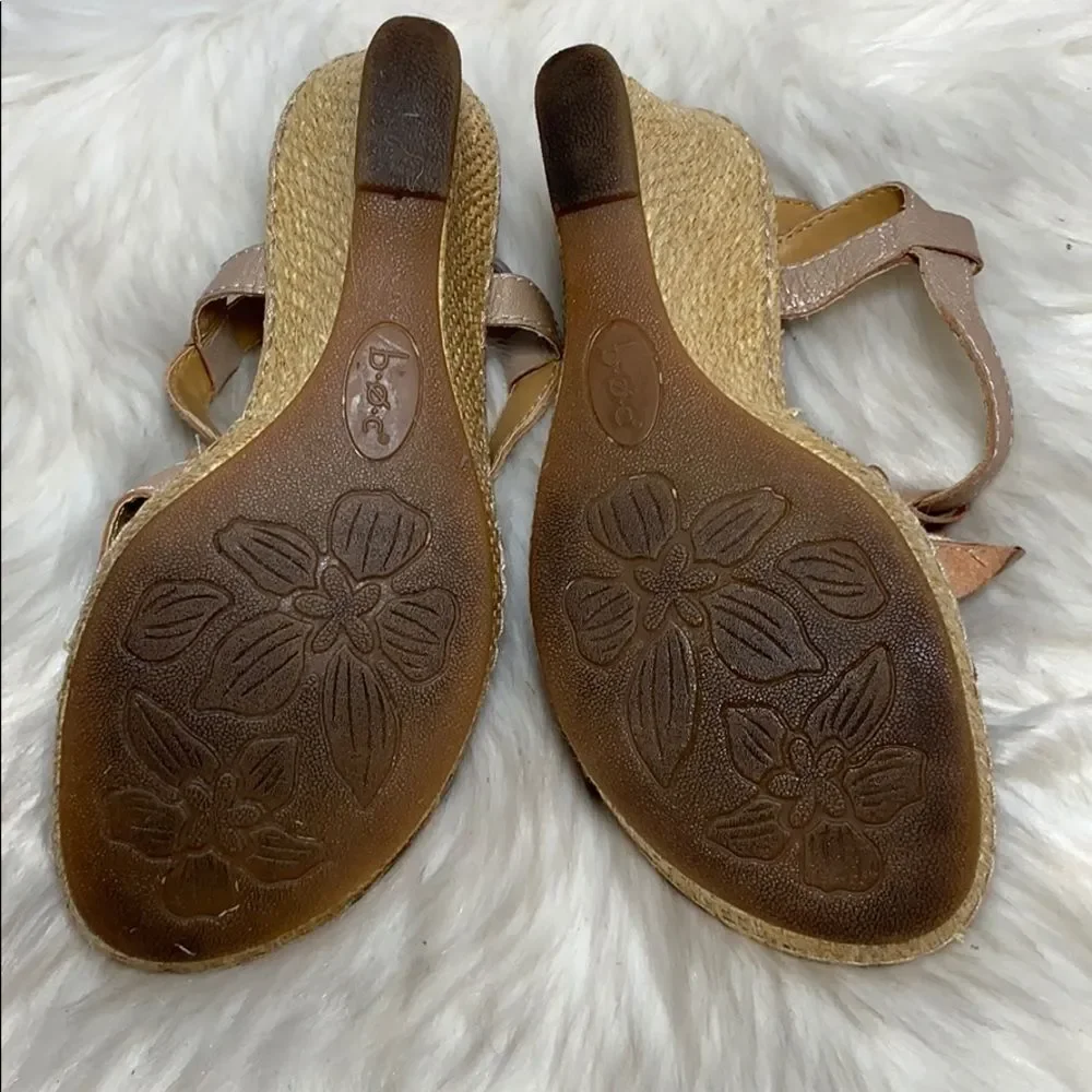 Born Gold Leather Slingback‎ Espadrilles Sz 6